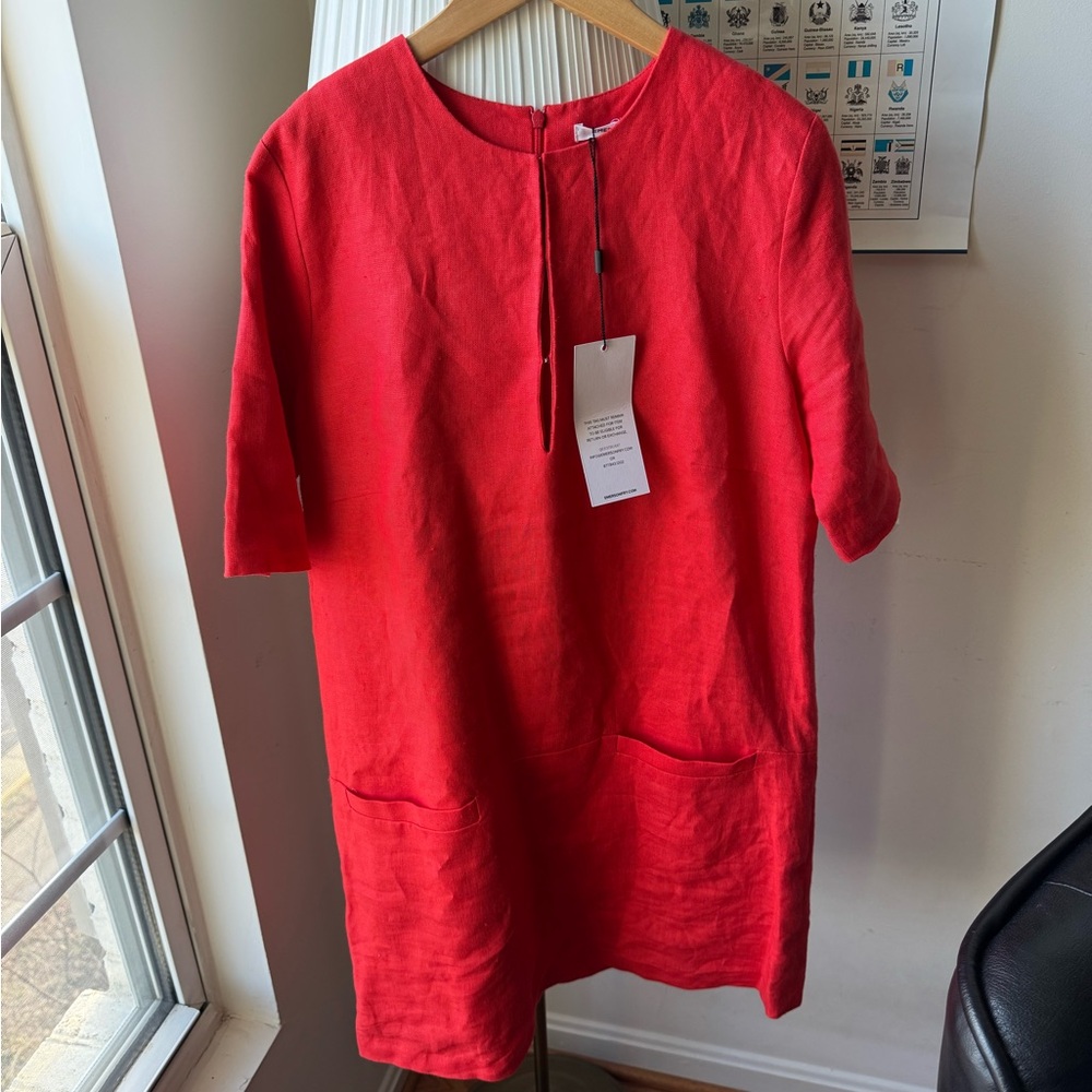 SOLD Emerson Fry red linen dress